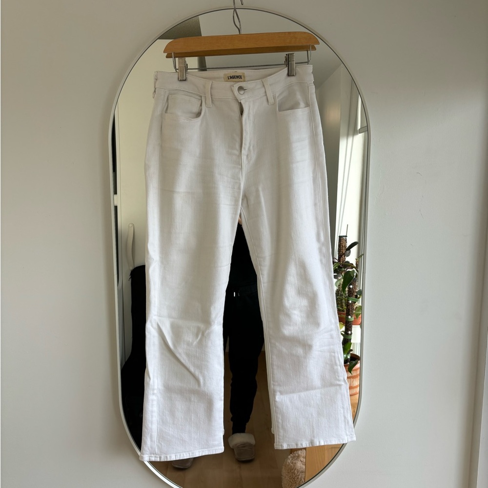 White L’Agence Cropped Jeans